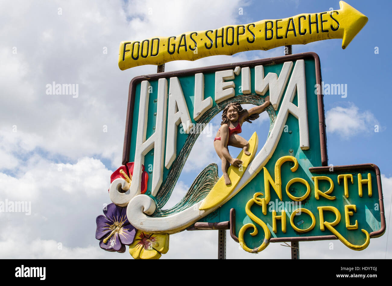 Haleiwa North Shore sign, Oahu, Hawaii Stock Photo Alamy