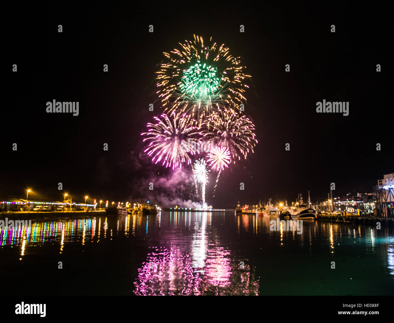 Marked arrival father christmas arriving rnli lifeboat hi-res stock ...