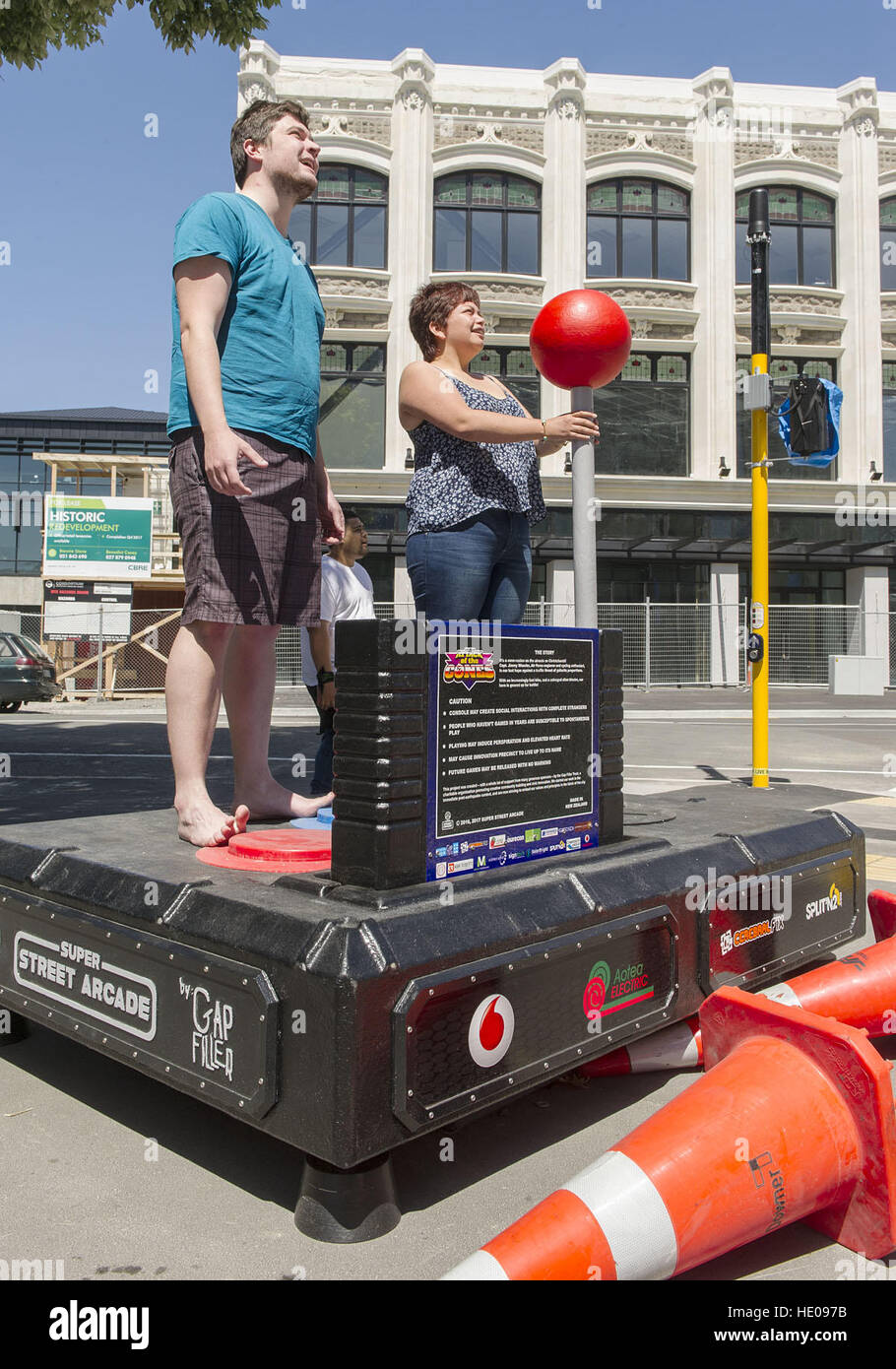 Christchurch New Zealand 17th Dec 2016 A Giant Outdoor Arcade Game Christchurch New Zealand 17th Dec 2016 A Giant Outdoor Arcade Game