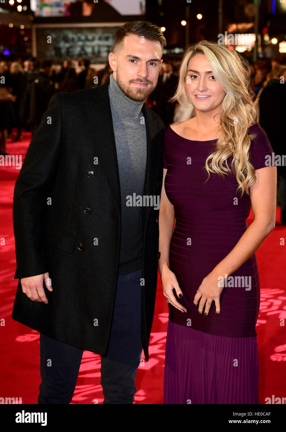 Aaron Ramsey and Colleen Rowland attending the European premiere of ...