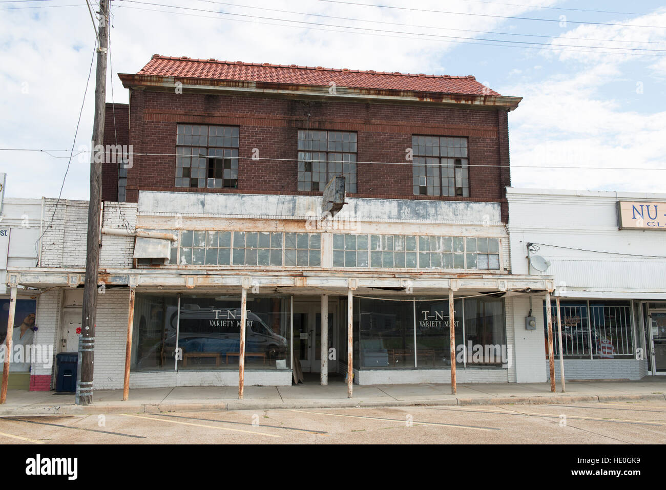 Abandoned building in the small southern town of Tallulah, Louisiana. Stock Photo