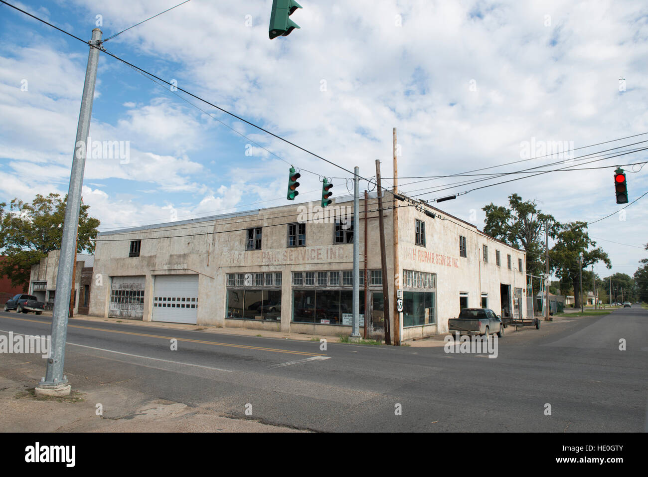 Abandoned building in the small southern town of Tallulah, Louisiana. Stock Photo