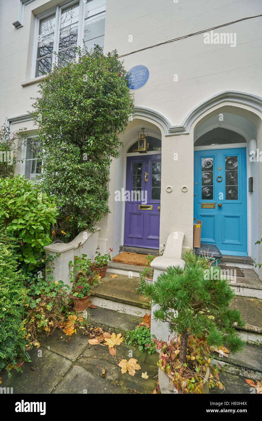 Rabindranath Tagore House in The Vale of Health. Hampstead. Stock Photo