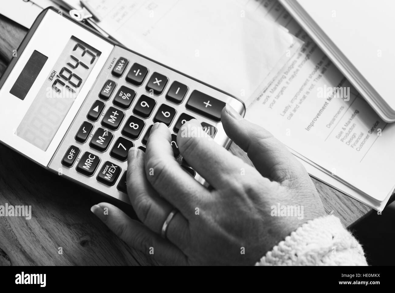 Calculator Calculate Balance Costs Income Budget Concept Stock Photo