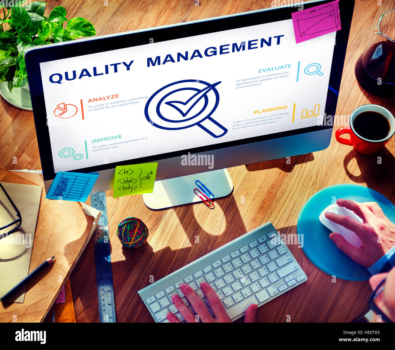 Quality Management Check Icon Concept Stock Photo - Alamy
