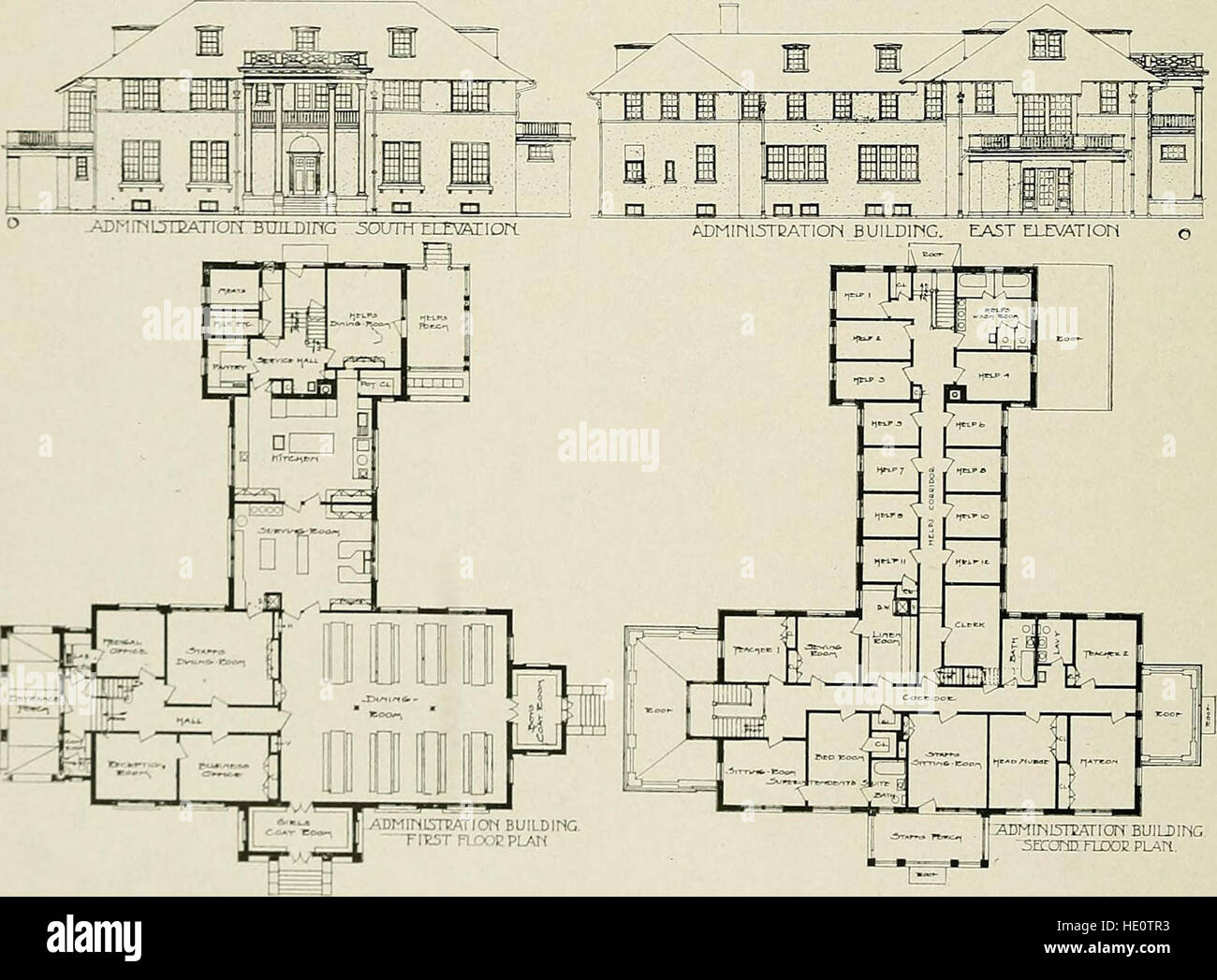 Tuberculosis hospital and sanatorium construction; (1911 Stock Photo ...