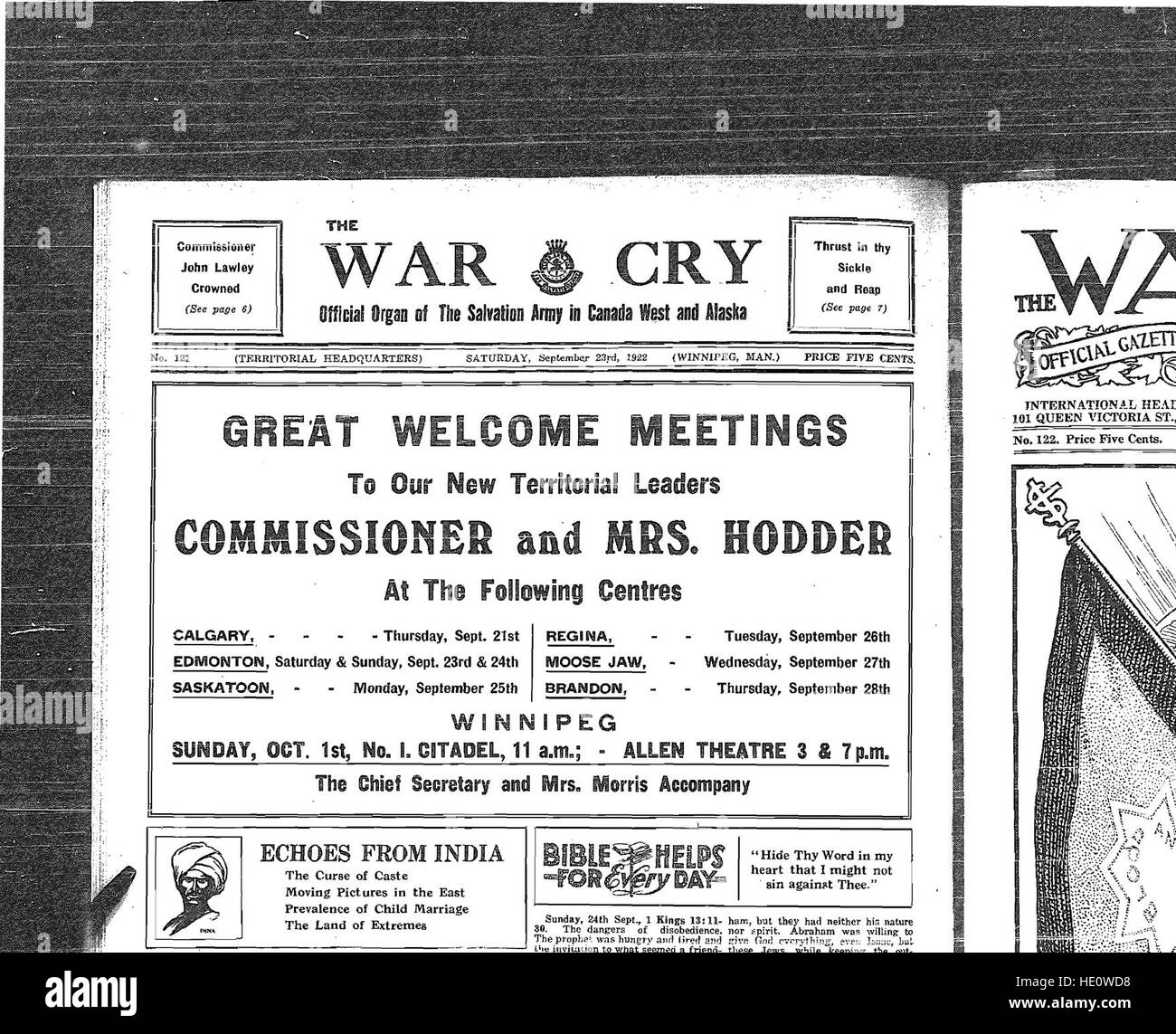 The War Cry (1922 Stock Photo Alamy