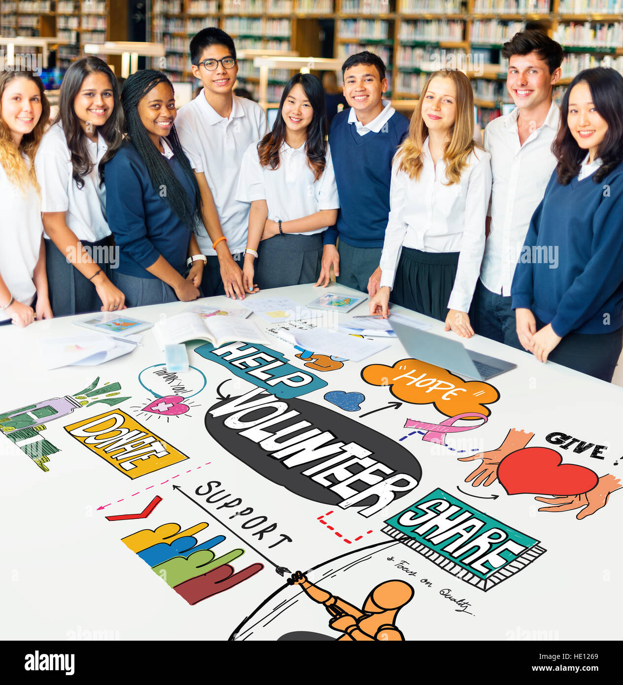 Multiethnic Students Social Charity Concept Stock Photo - Alamy