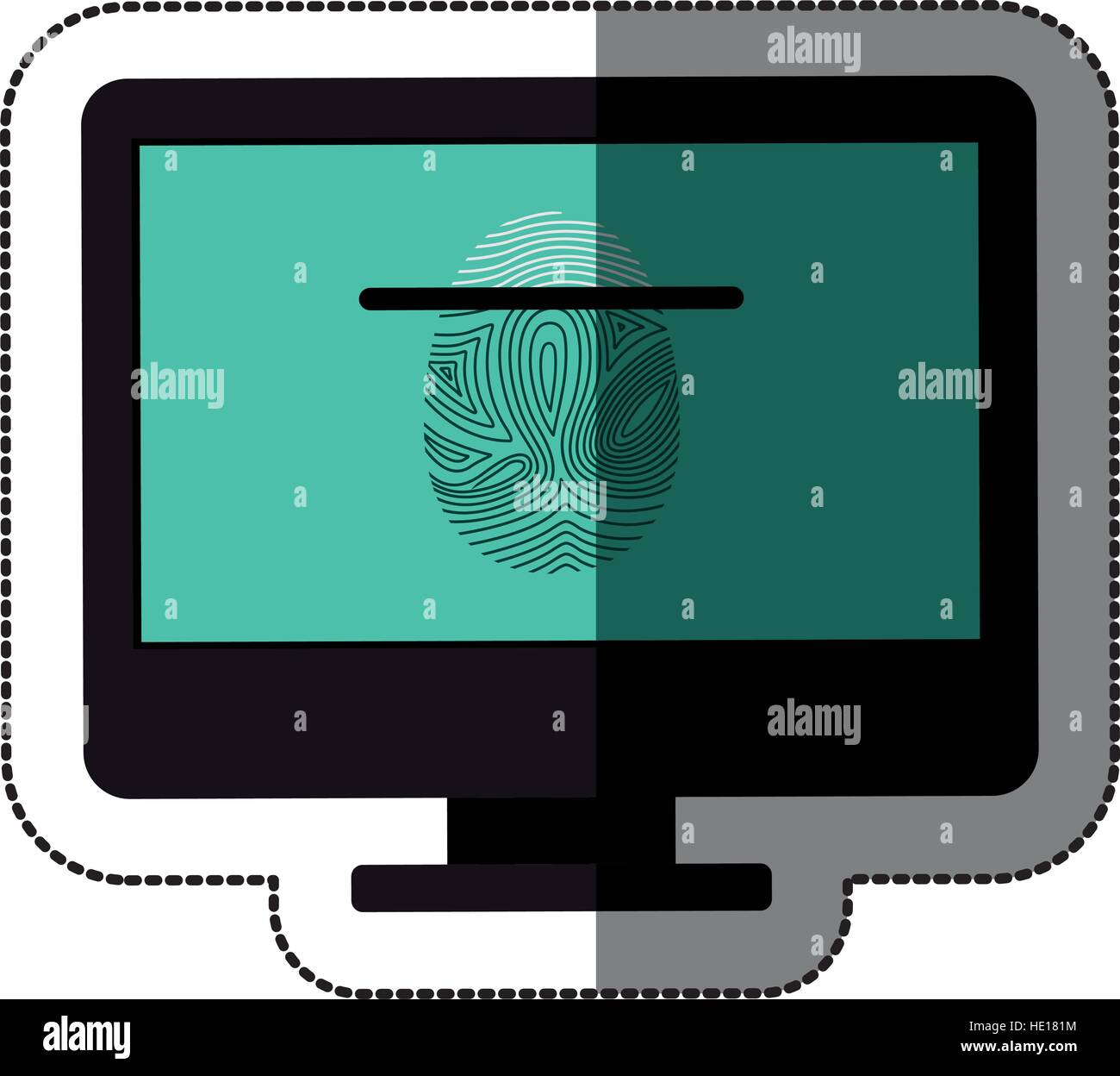 Fingerprint and computer design Stock Vector Image & Art - Alamy
