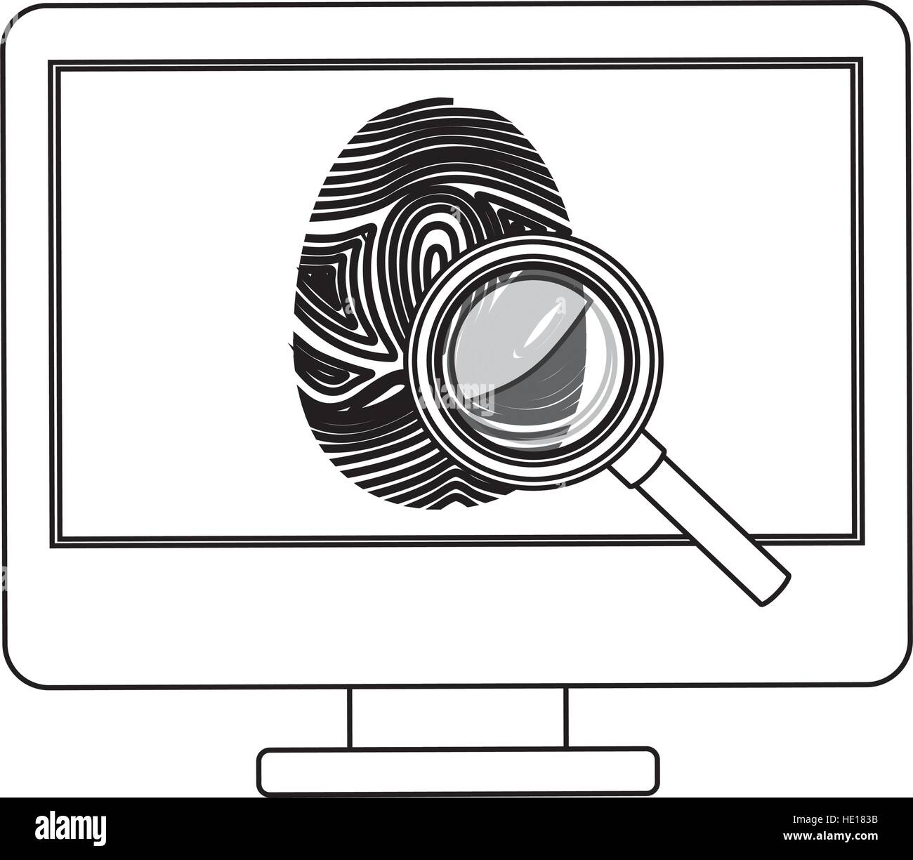 Fingerprint and computer design Stock Vector Image & Art - Alamy