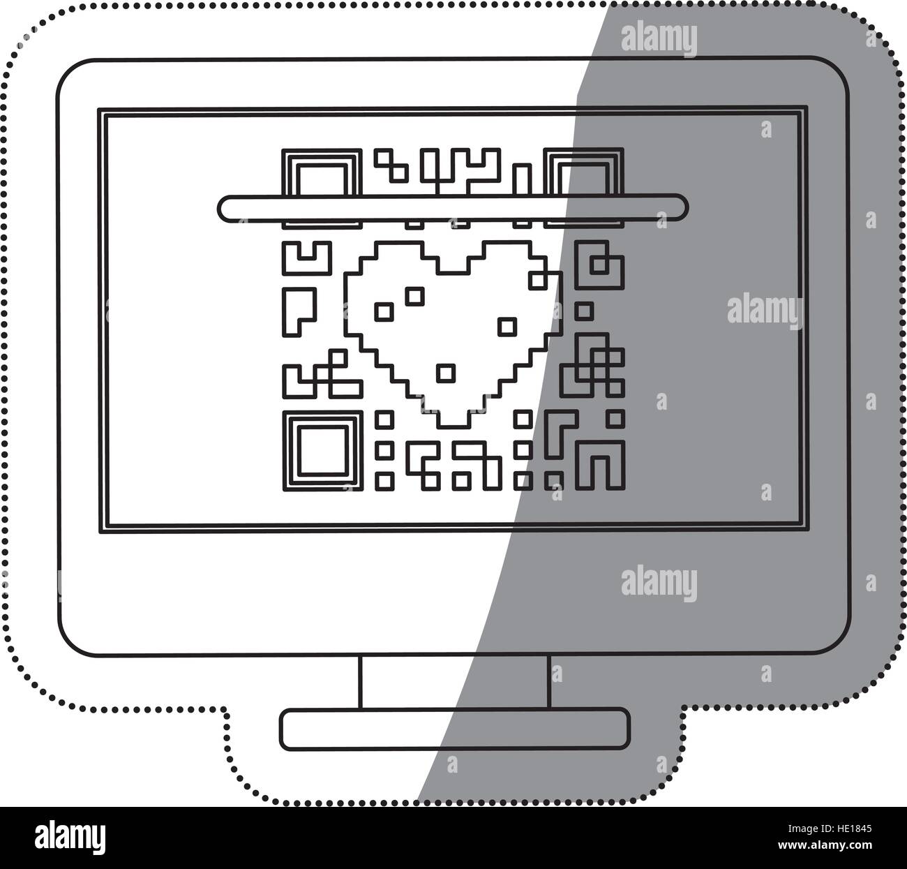 Isolated qr code and computer design Stock Vector Image & Art - Alamy
