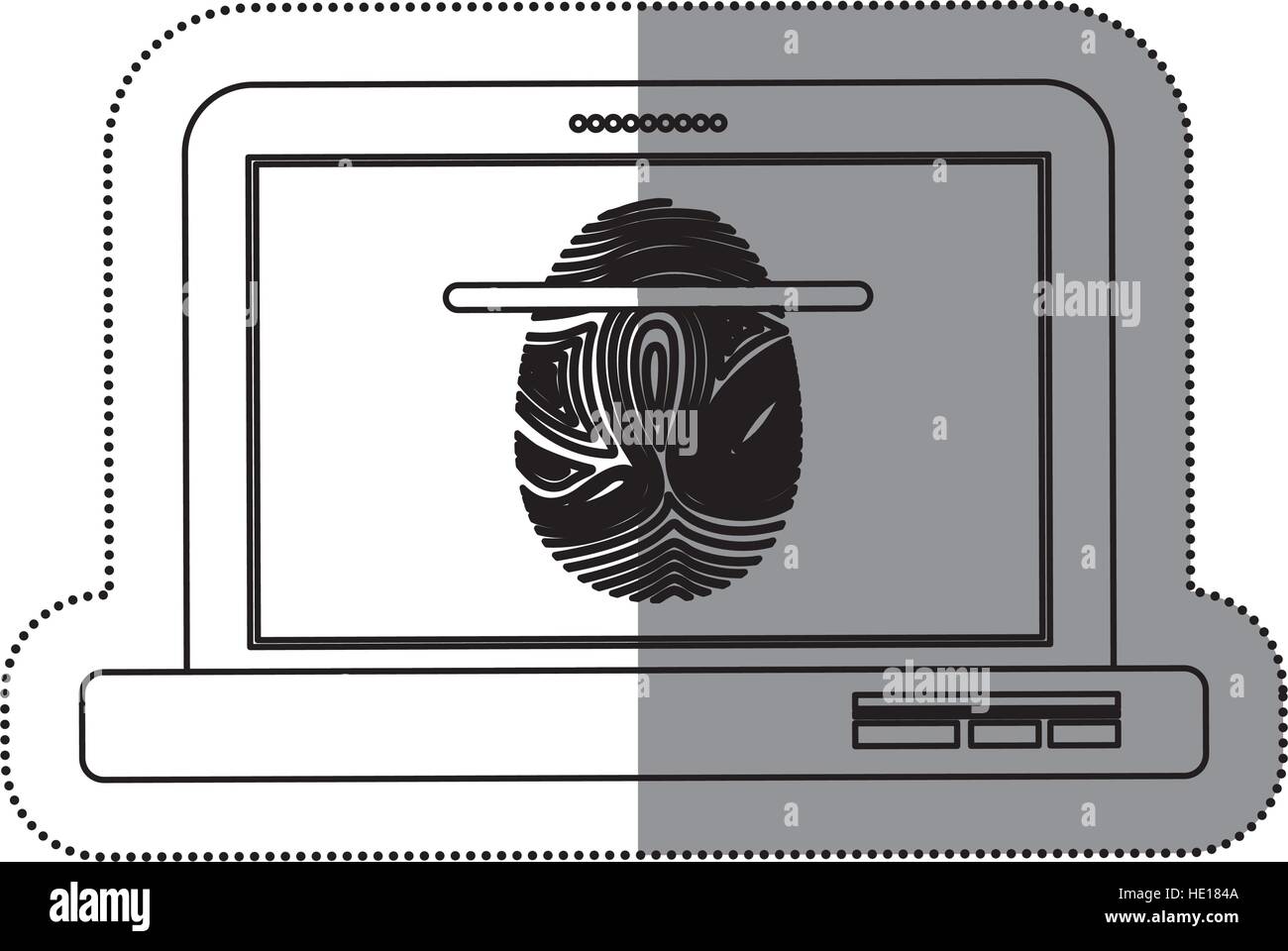 Fingerprint and laptop design Stock Vector Image & Art - Alamy