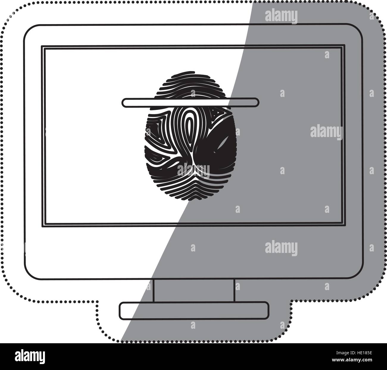 Fingerprint and computer design Stock Vector Image & Art - Alamy