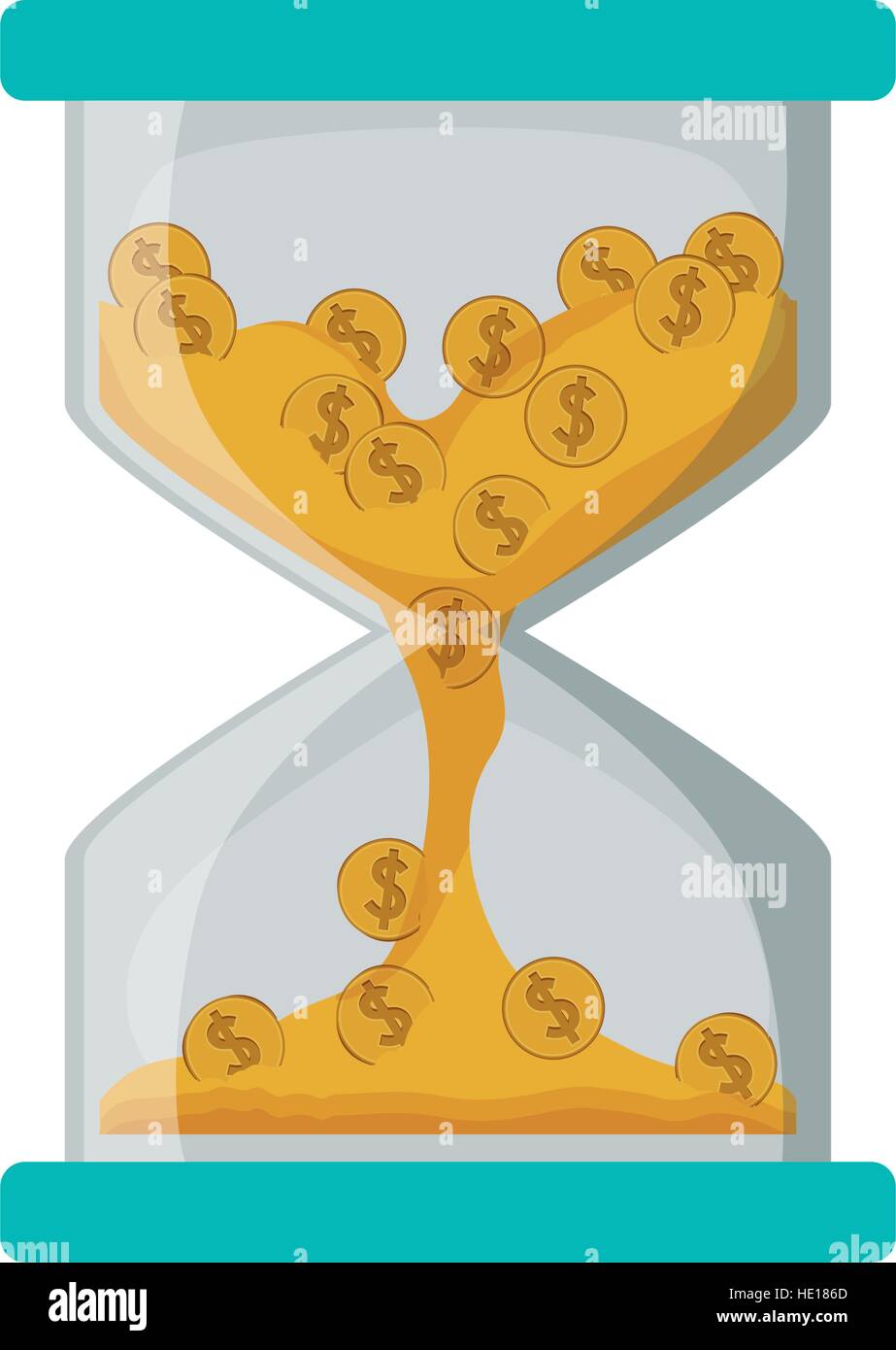 Isolated coins and hourglass design Stock Vector Image & Art - Alamy