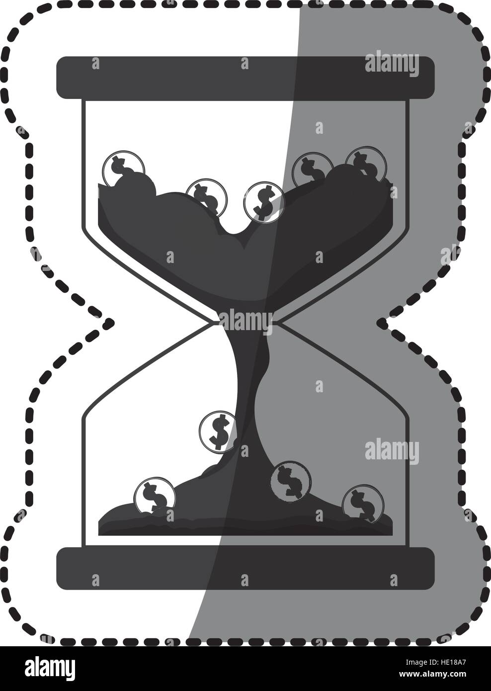 Isolated coins and hourglass design Stock Vector Image & Art - Alamy