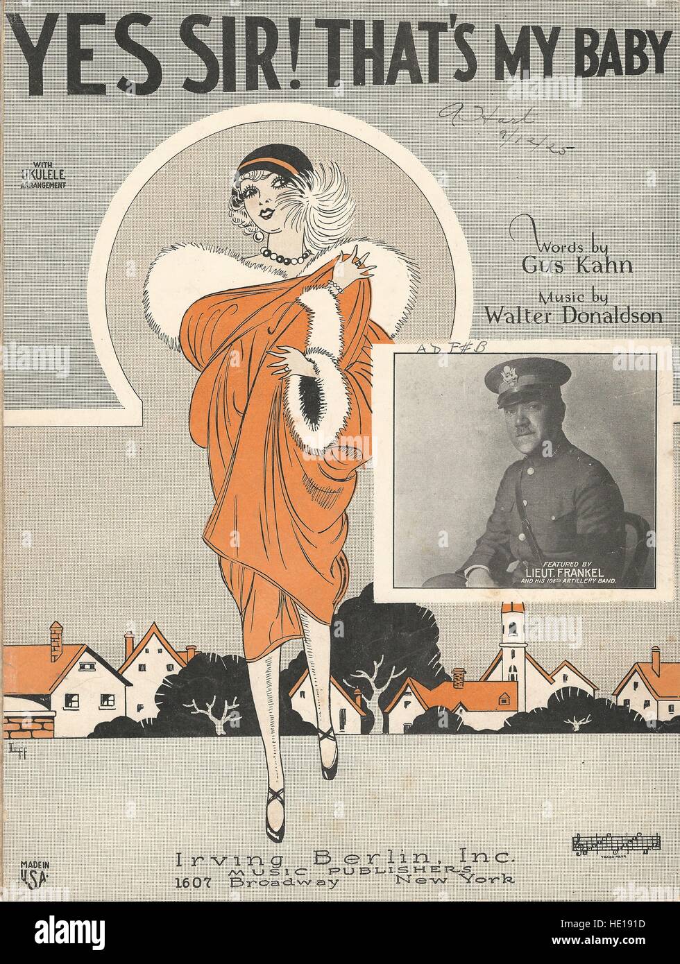 "Yes Sir! That's My Baby" 1925 Sheet Music Cover Stock Photo Alamy
