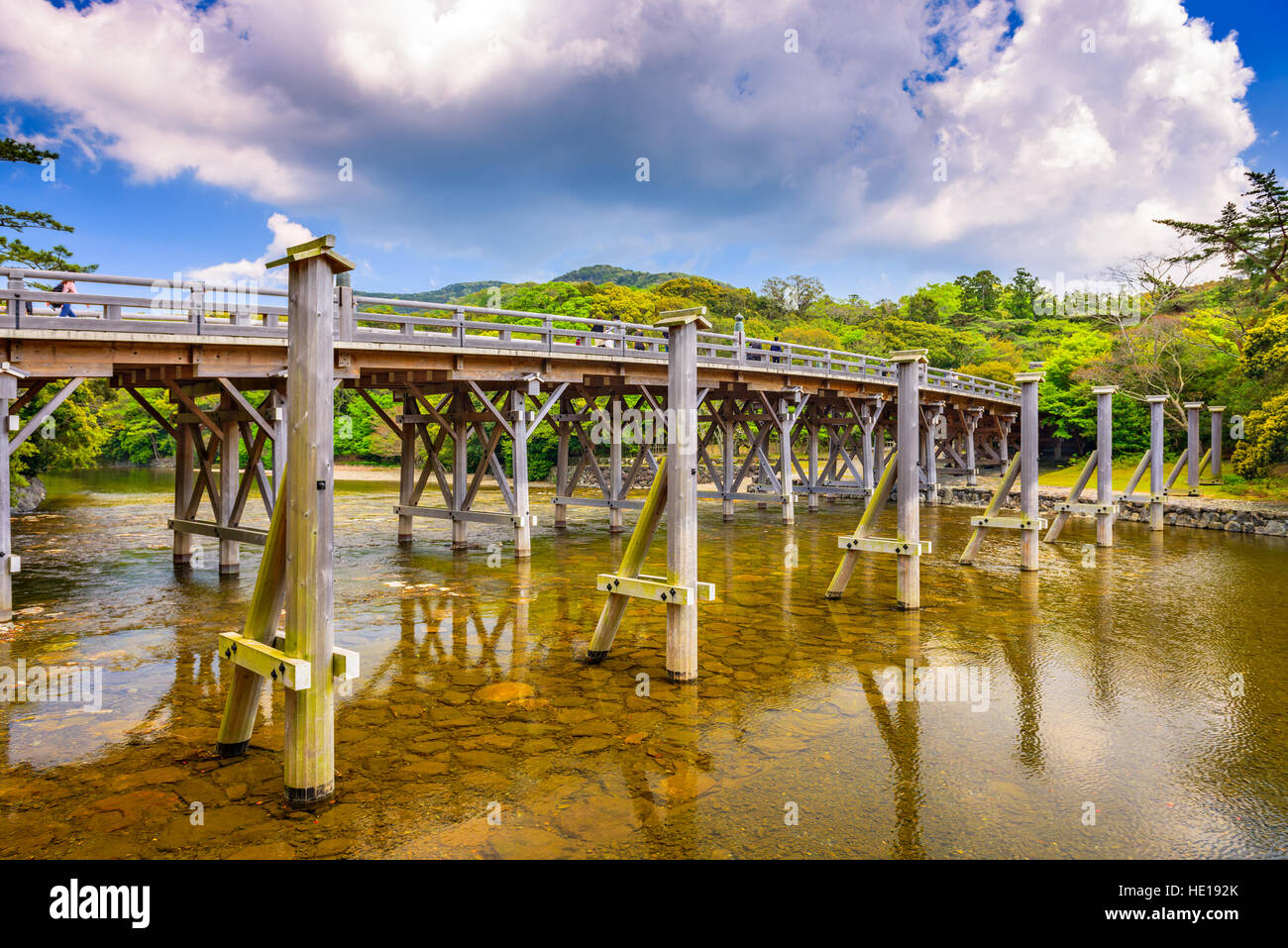 Ise, Japan at Uji Bridge of Ise Grand Shrine. Stock Photo