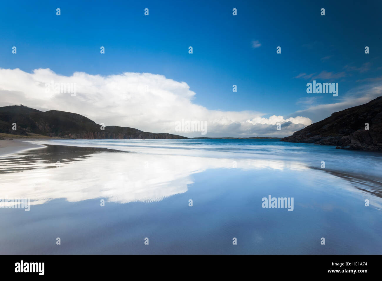 A view of Ceannabeinne Beach, Sutherland, Scotland. Stock Photo