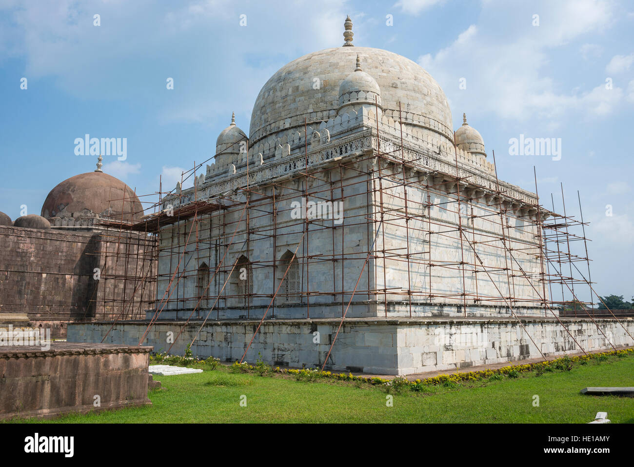Hoshang Shah Tomb under renovation in Jama Masjid in Mandu, Madhya Pradesh, India Stock Photo
