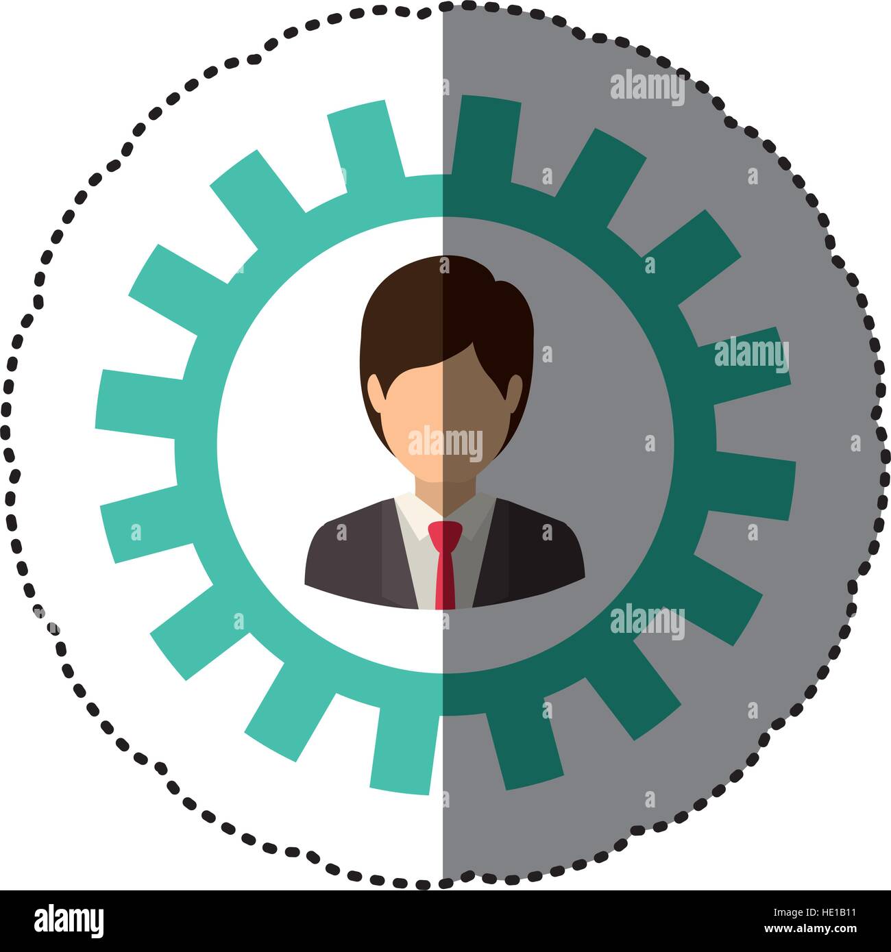Gear and businessman icon. Teamwork people corporate and workforce ...