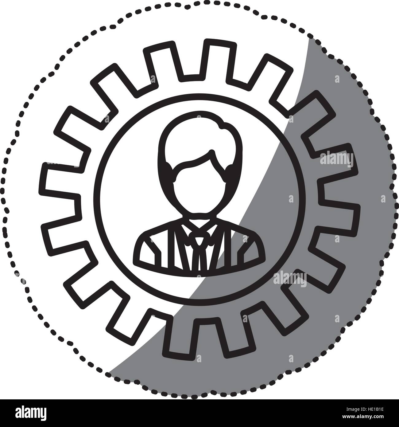 Gear and businessman icon. Teamwork people corporate and workforce ...