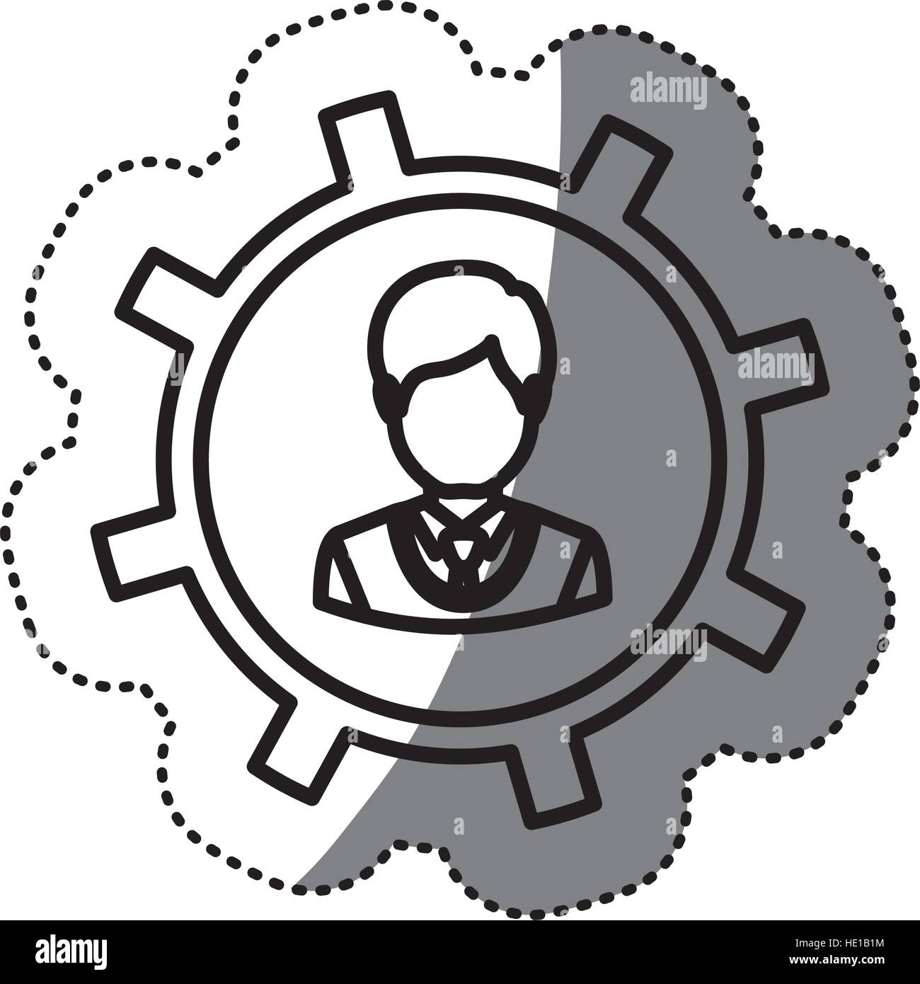 Gear and businessman icon. Teamwork people corporate and workforce ...