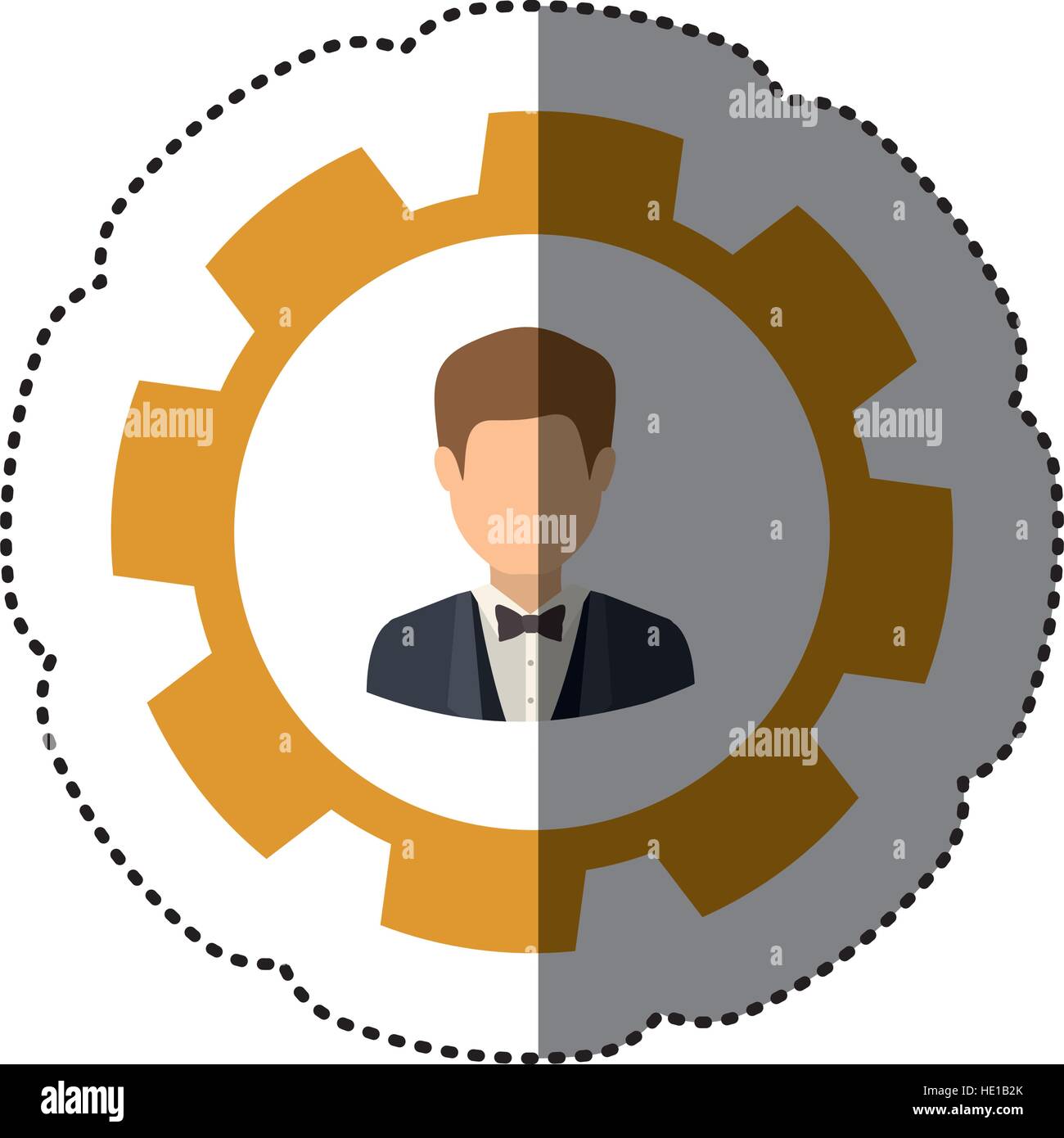 Gear and businessman icon. Teamwork people corporate and workforce ...