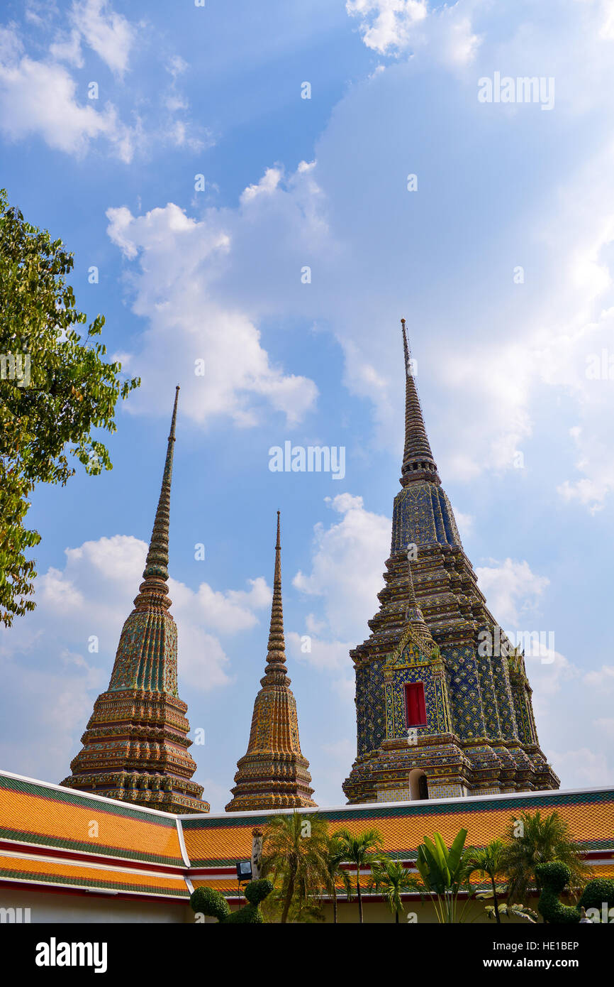 Thailand Landscape : Wat Pho Temple of the Reclining Buddha Stock Photo