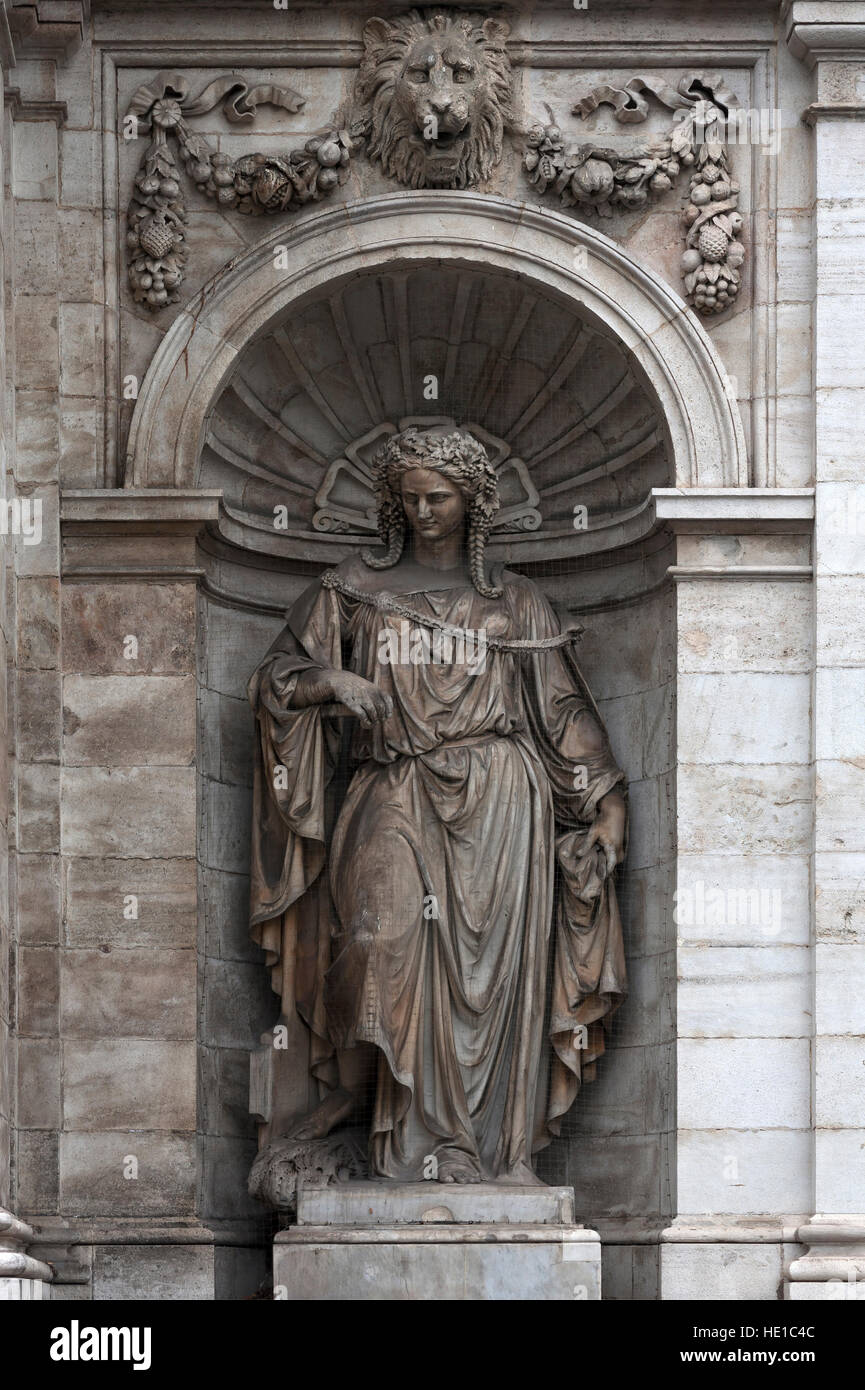 Marble statue, symbolic of Tisza River, Albertina Museum, Vienna, Austria Stock Photo