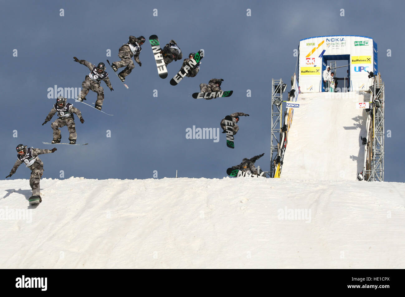 Snowboarder, jump Stock Photo