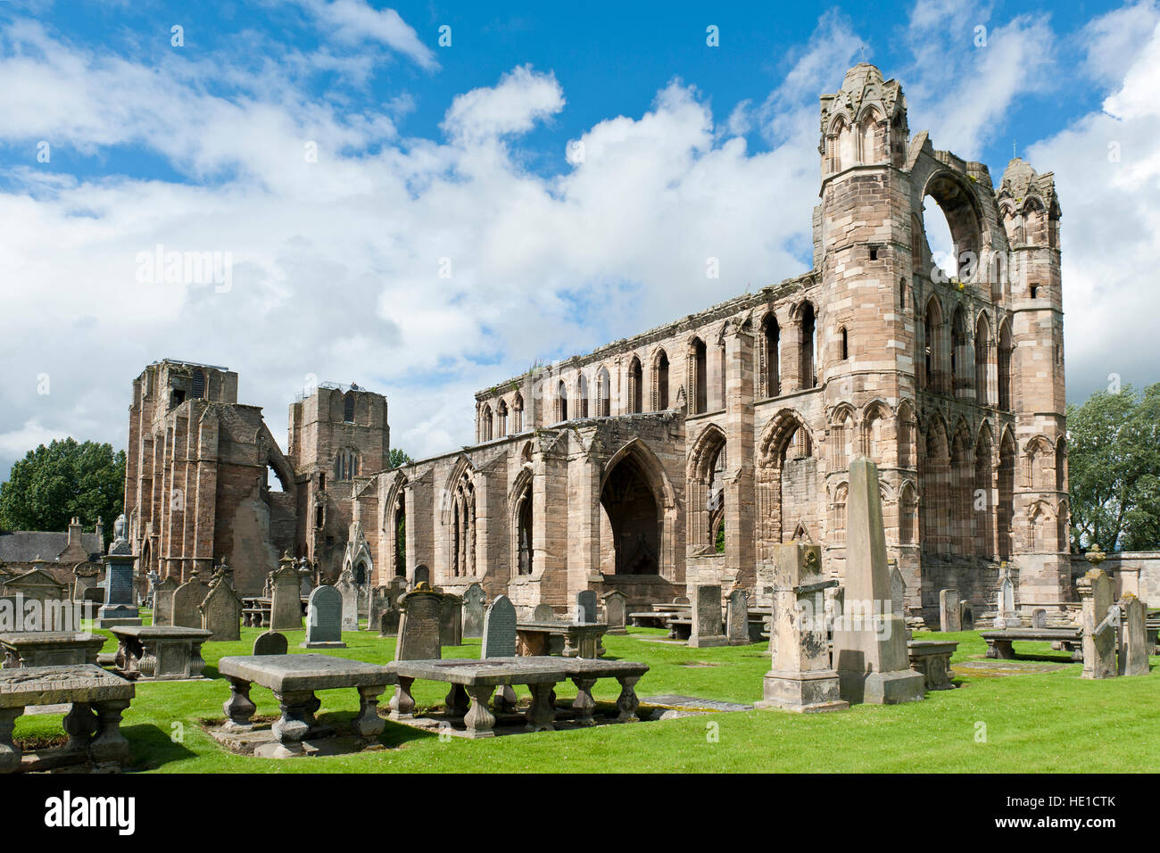 Cathedral and cemetery ruins, Elgin, Eilginn Muireibh, Moray, Scotland, United Kingdom Stock Photo