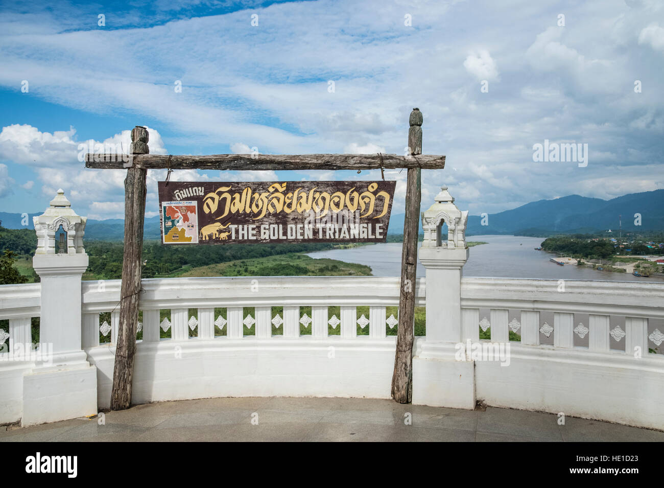 Chiang Saen, The Golden Triangle overlooking the Mekong River Stock Photo