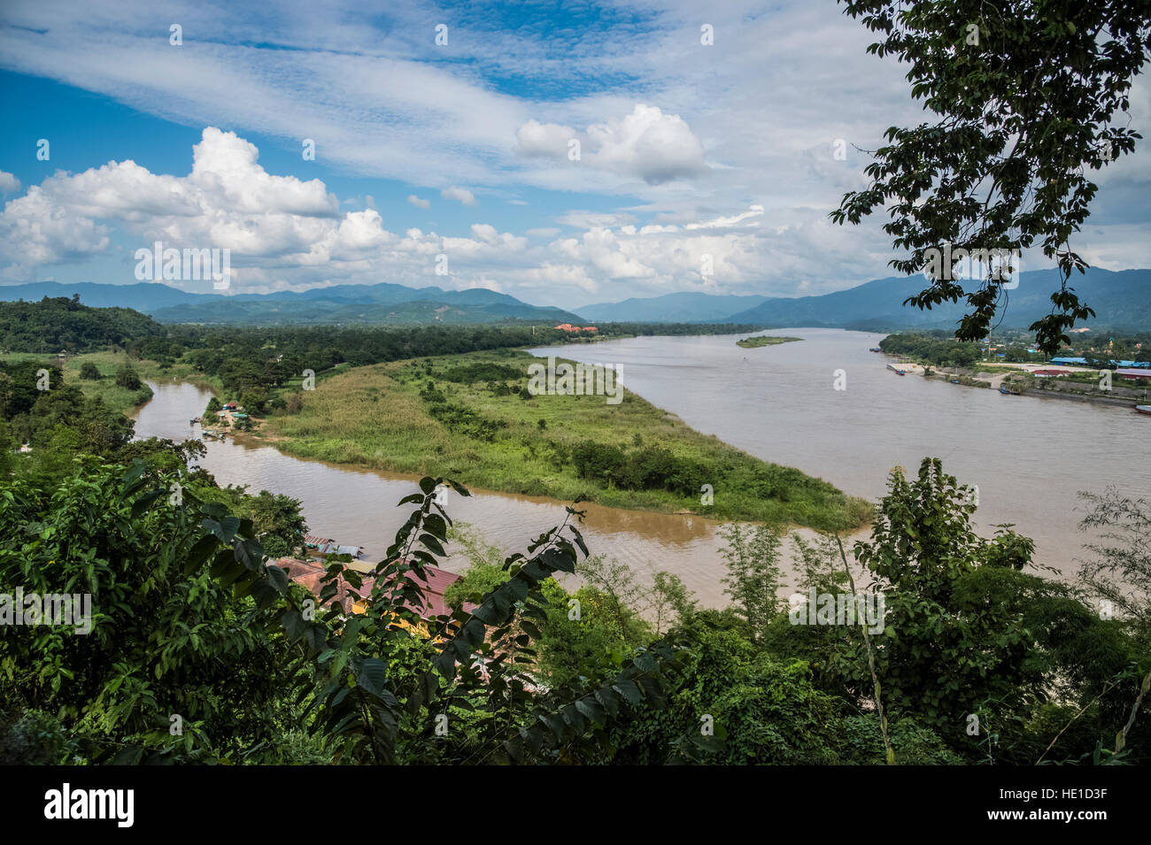 Chiang Saen, The Golden Triangle overlooking the Mekong River Stock Photo