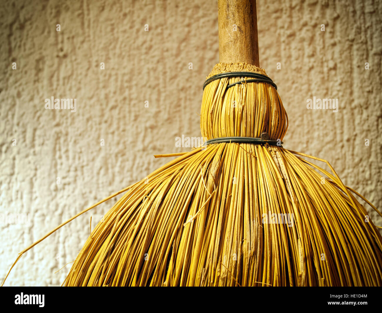 Closeup detail of a broom Stock Photo - Alamy