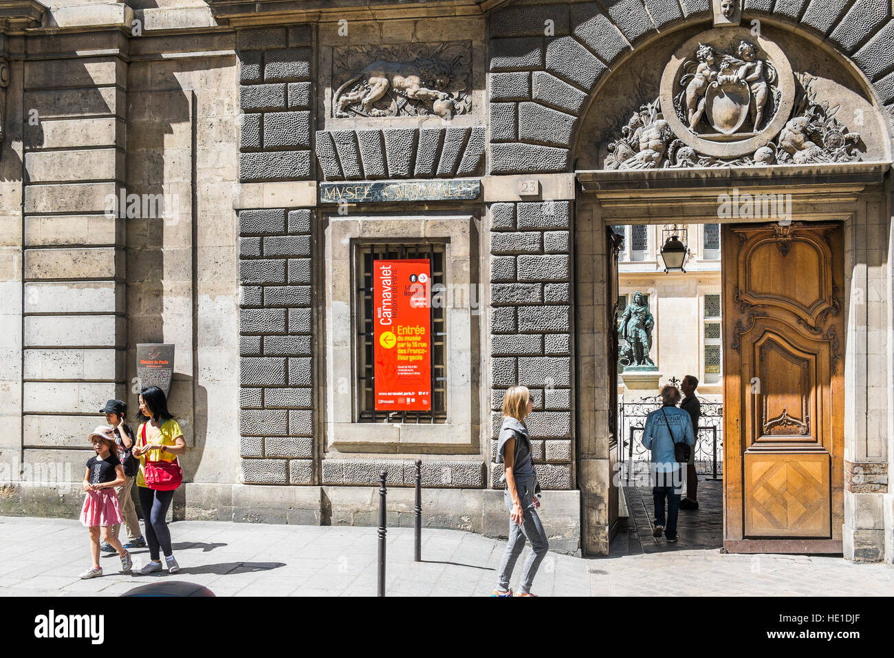 entrance and inner courtyard of carnavalet museum Stock Photo