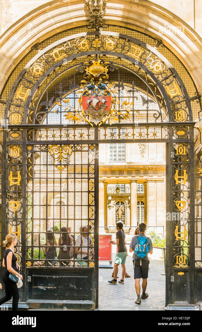 wrought iron gate, entrance of musée carnavalet Stock Photo