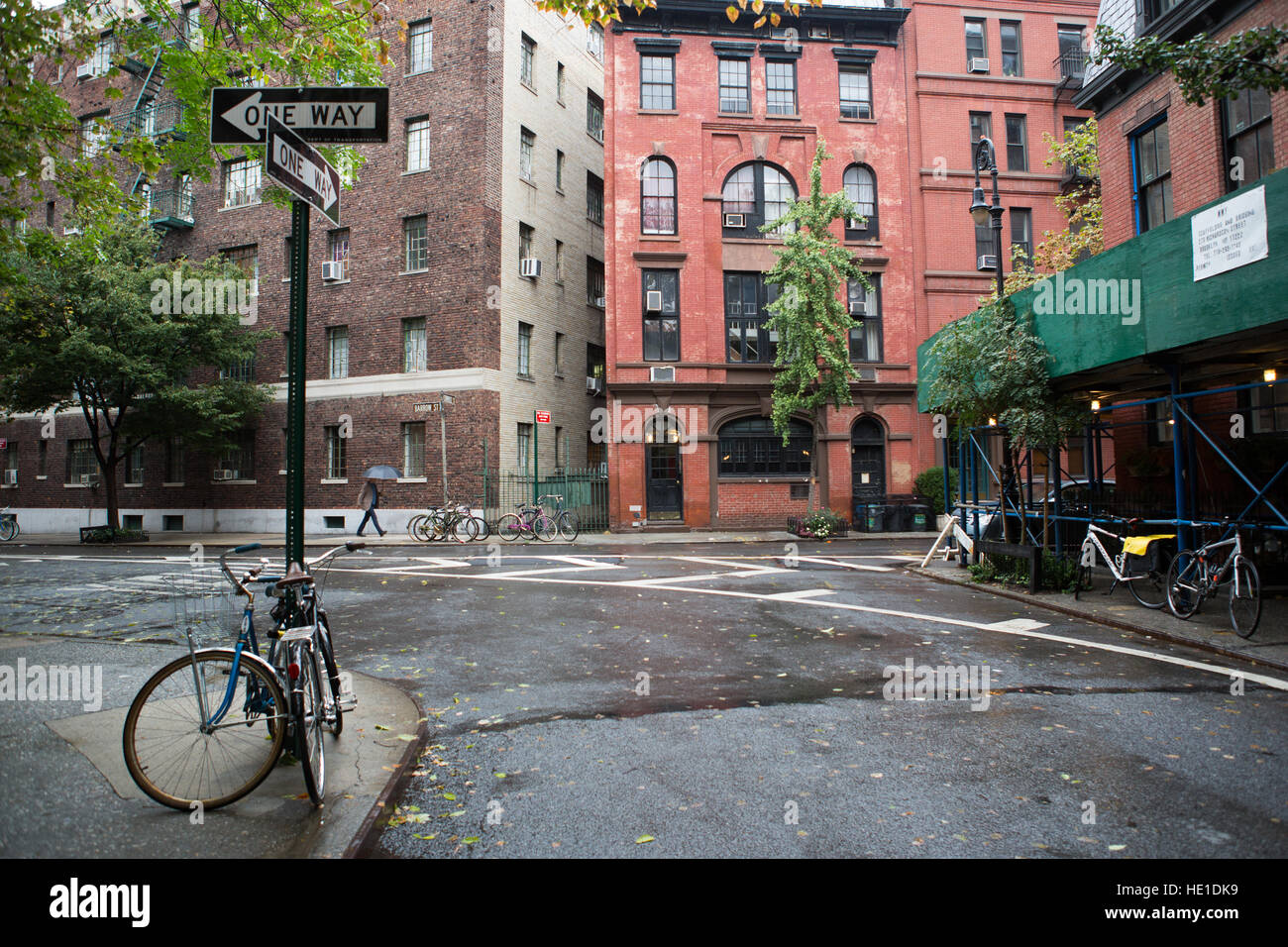 New York City street in West Village Stock Photo Alamy