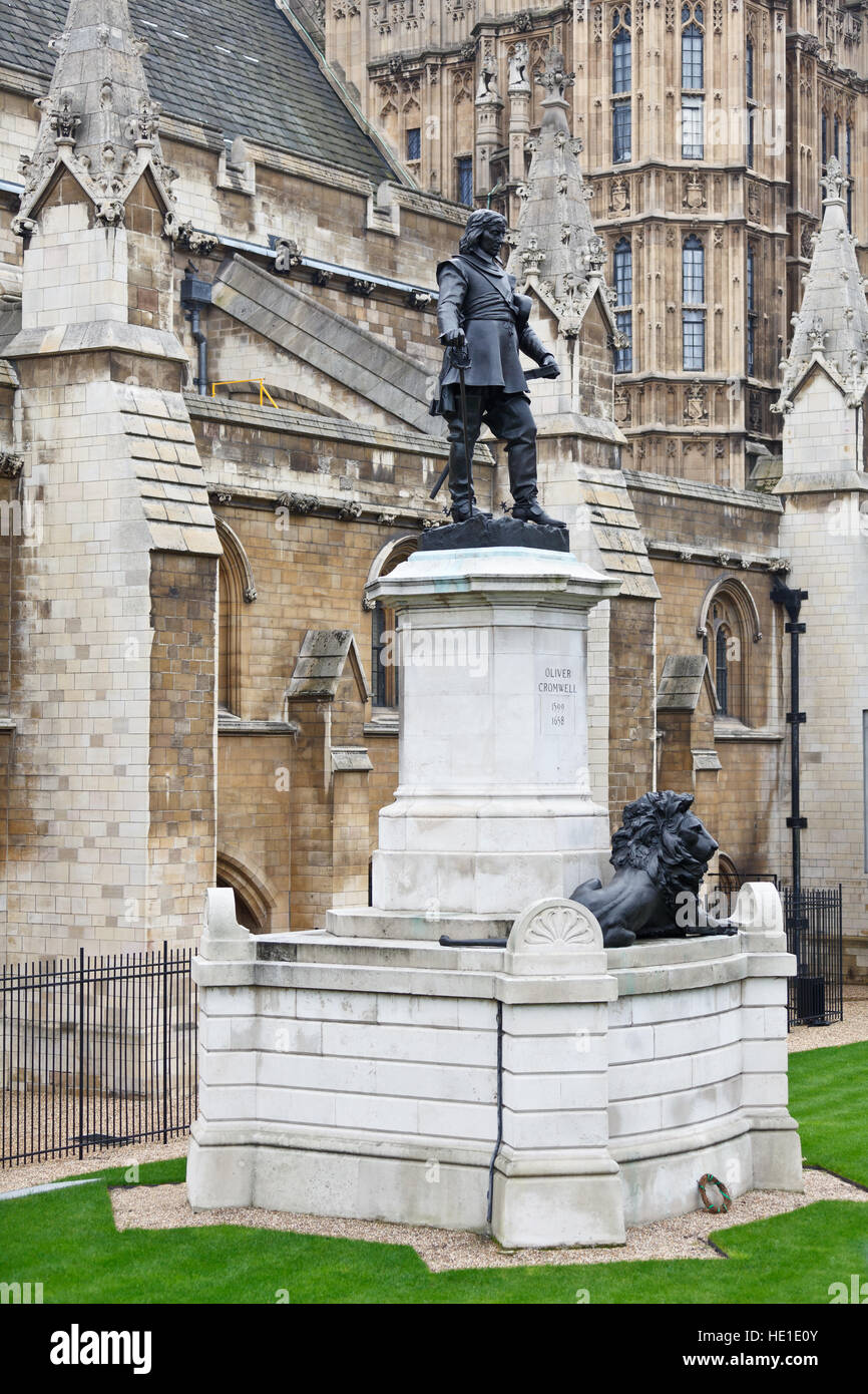 The statue of oliver cromwell outside the palace of westminster hires
