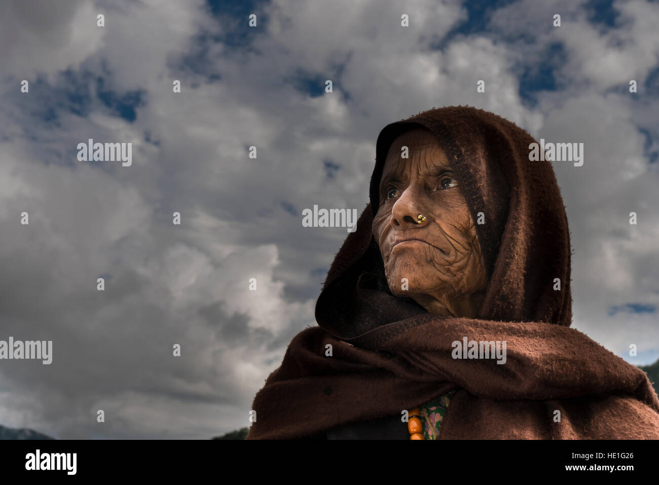 Old wrinkled woman hi-res stock photography and images - Alamy