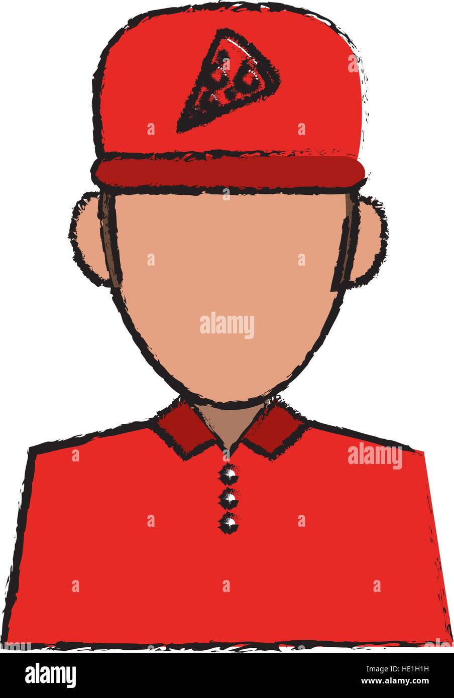 portrait delivery pizza boy sketch Stock Vector Image & Art Alamy