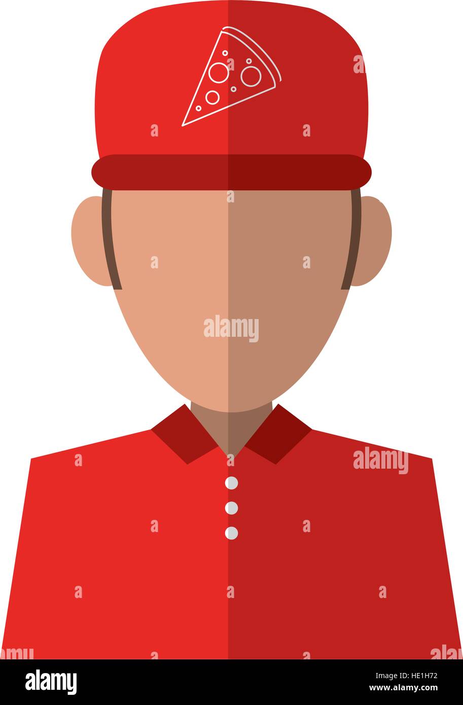 portrait delivery pizza boy red uniform cap Stock Vector Image & Art