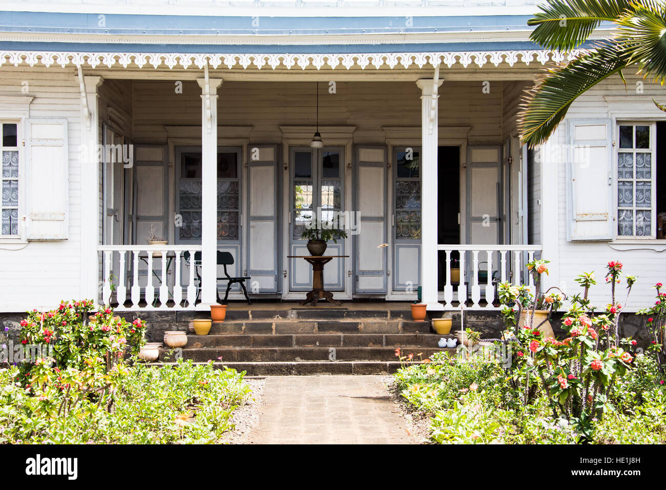 French colonial house in St Denis, Reunion Island Stock Photo Alamy