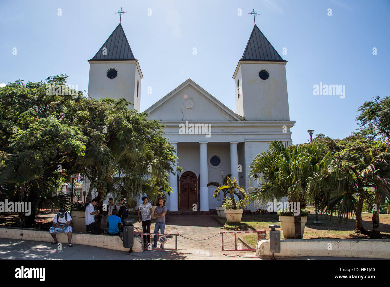 Built 1732, Church of St Pierre and St Paul, St Pierre, Reunion Island Stock Photo