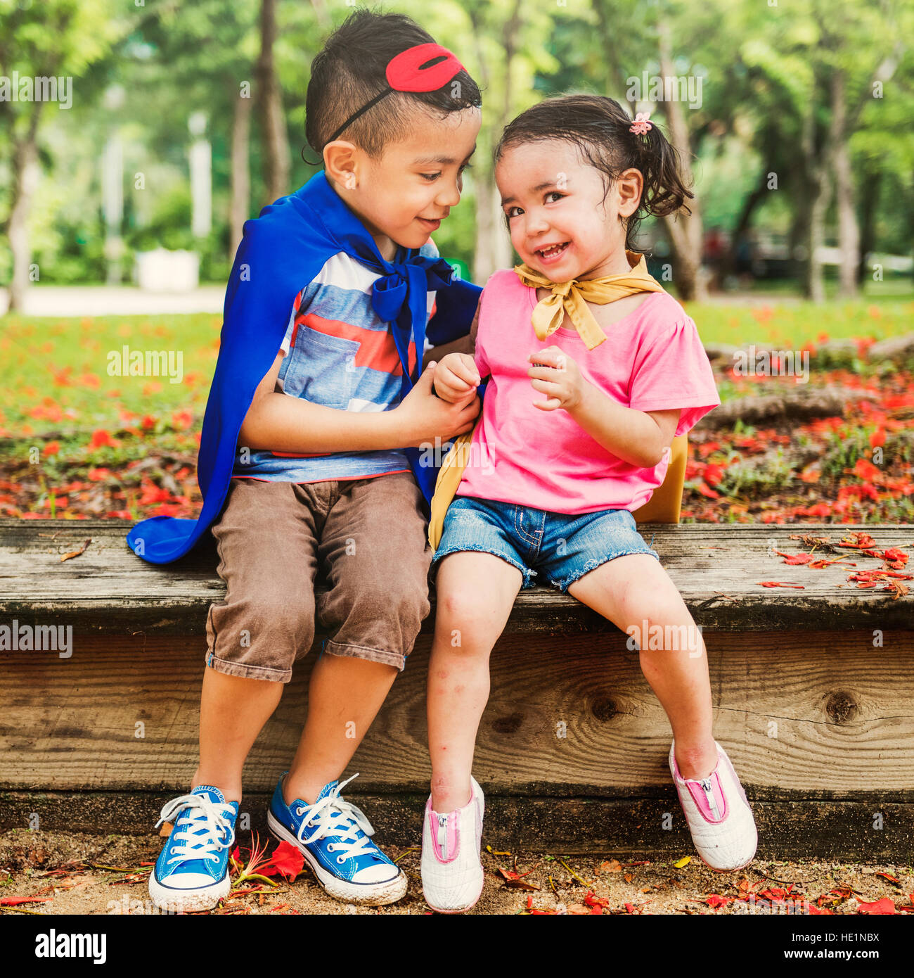 Brother Sister Elementary Childhood Kid Playful Concept Stock Photo Alamy