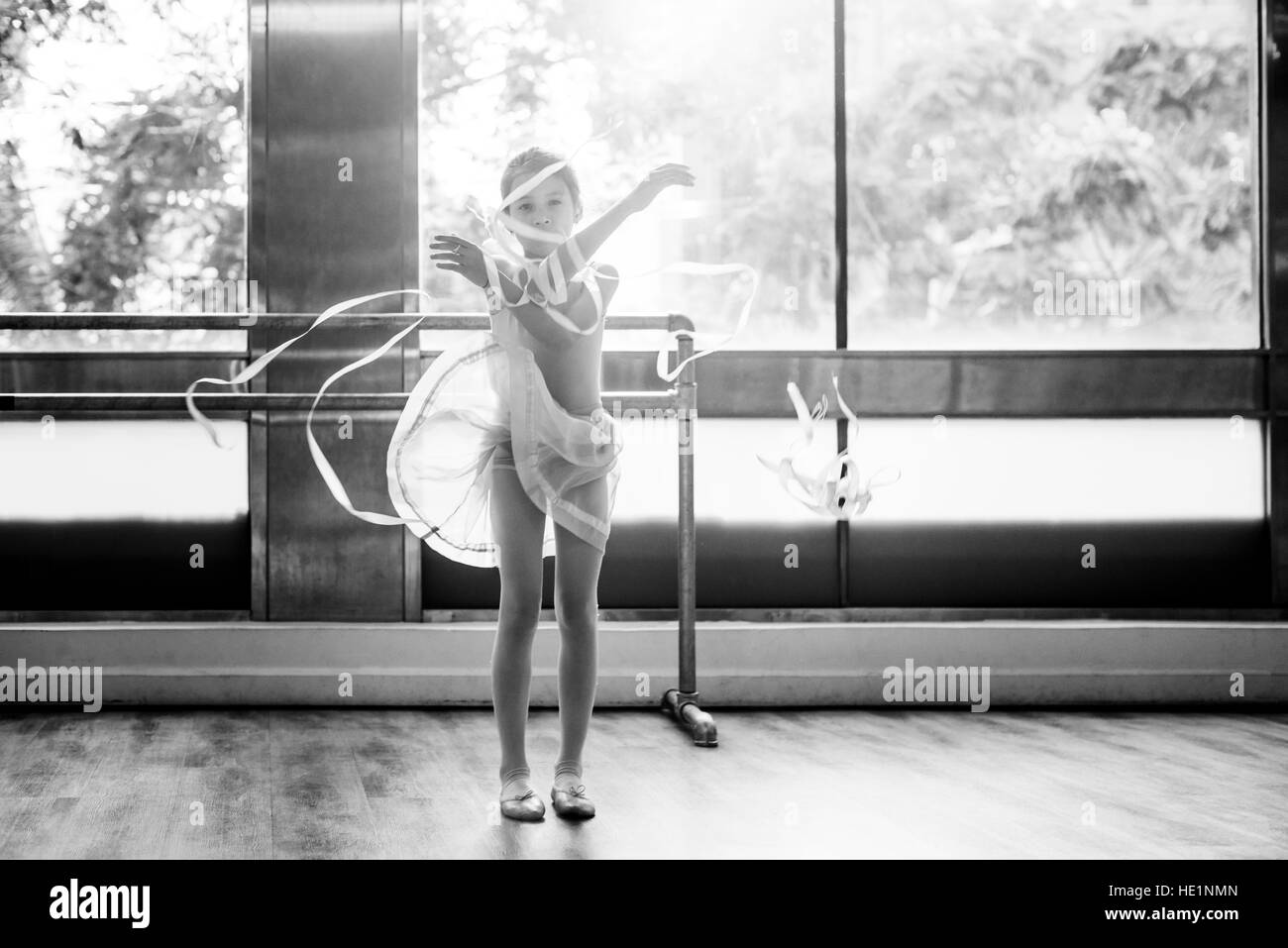 Ballerina Dancing Ballet School Concept Stock Photo