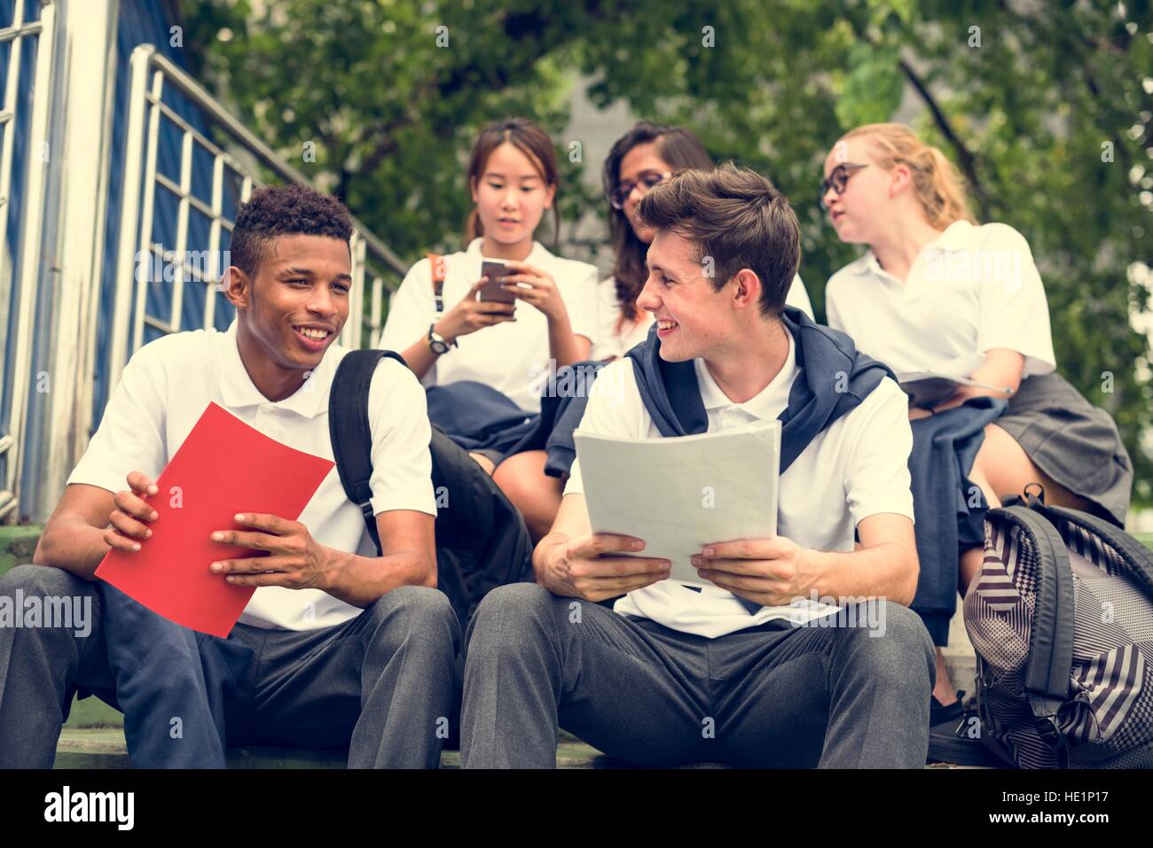 Diversity Students Friends Happiness Concept Stock Photo - Alamy