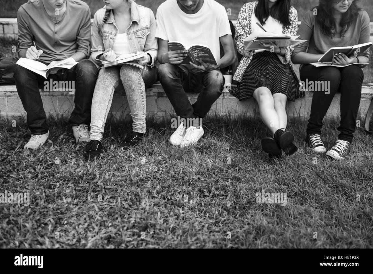 Group Studying Black and White Stock Photos & Images - Alamy