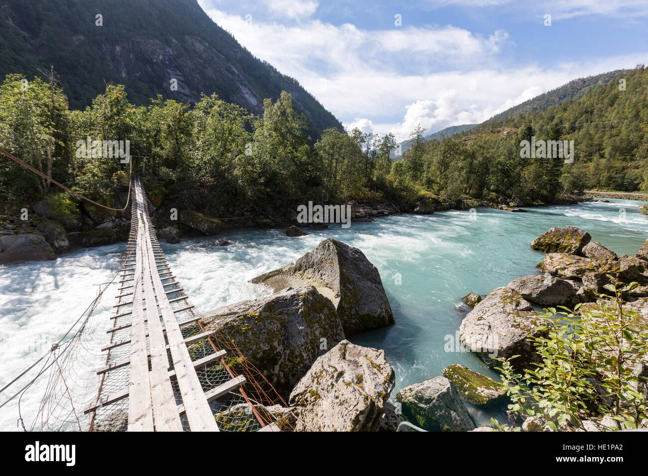 Norway jostedal selva rafting wild water rafting dangerous bridge hi-res  stock photography and images - Alamy