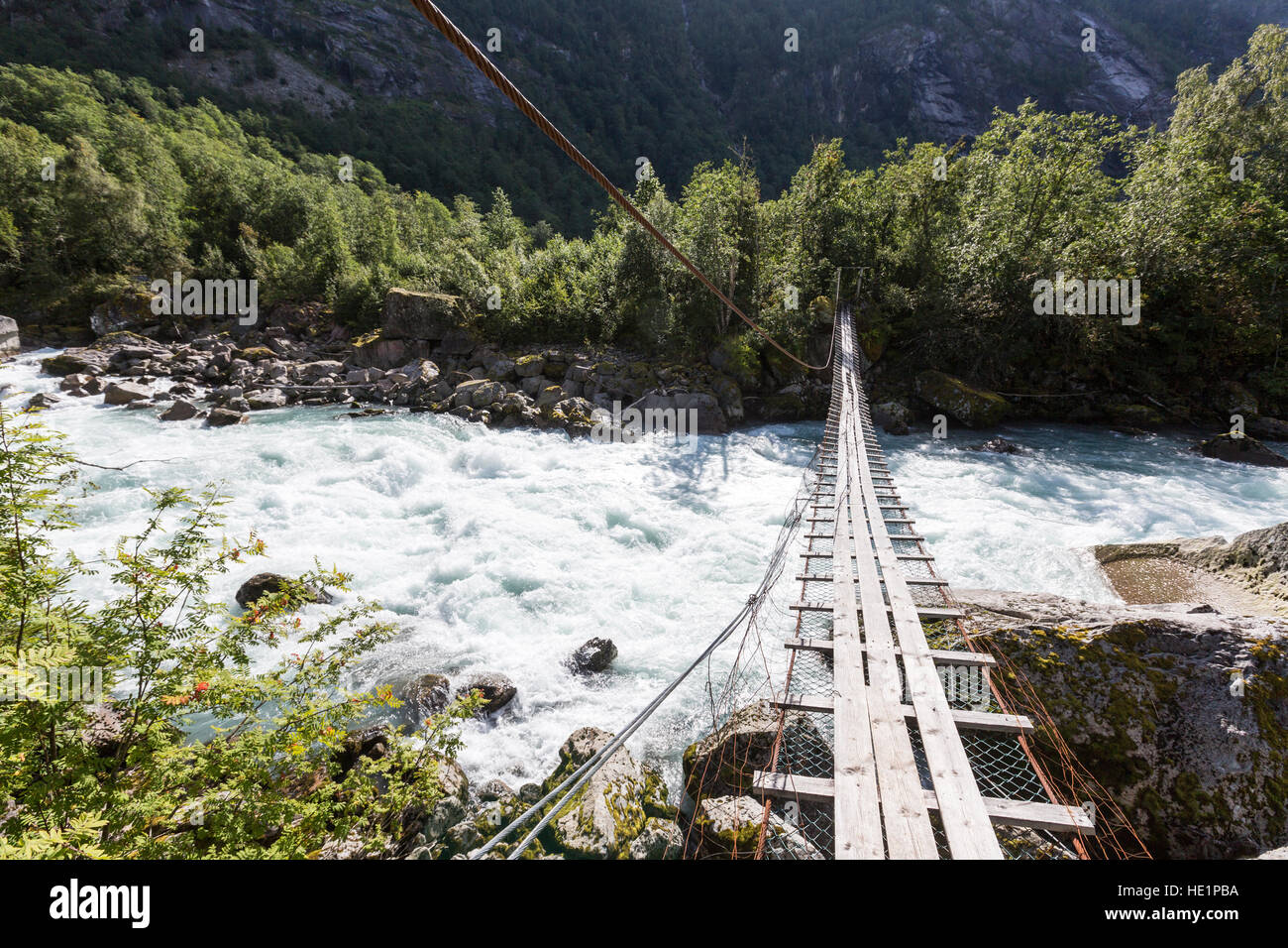 Norway jostedal selva rafting wild water rafting dangerous bridge hi-res  stock photography and images - Alamy