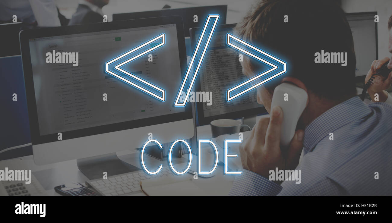 Computer Code HTML Symbol Graphic Concept Stock Photo - Alamy